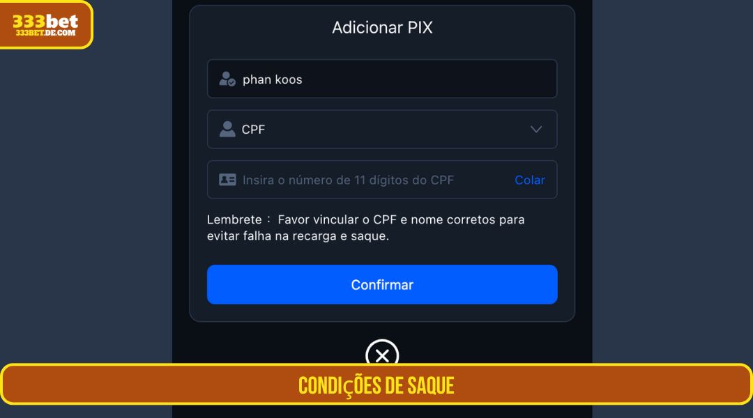 Condições de retirada